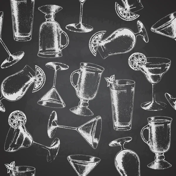 Vintage cocktail naadloze patroon — Stockvector