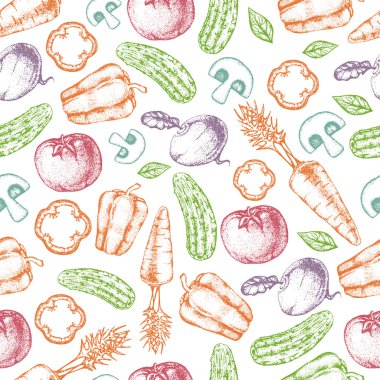 Dikişsiz desen sebze. Vejetaryen yiyecekler
