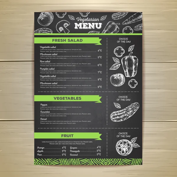 Design de menu végétarien vintage . — Image vectorielle