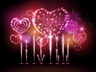 Vektör tatil valentine havai fişek