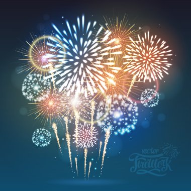 Vektör tatil havai fişek