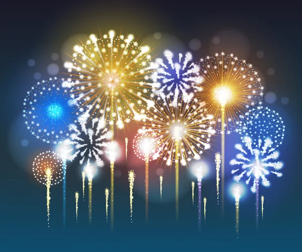 Feu d'artifice vectoriel vacances — Image vectorielle