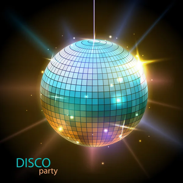 Bola de disco. Fondo discográfico — Vector de stock