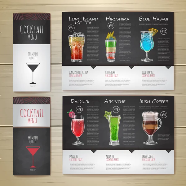 Conception de concept de cocktail. Identité d'entreprise. Modèle de document — Image vectorielle
