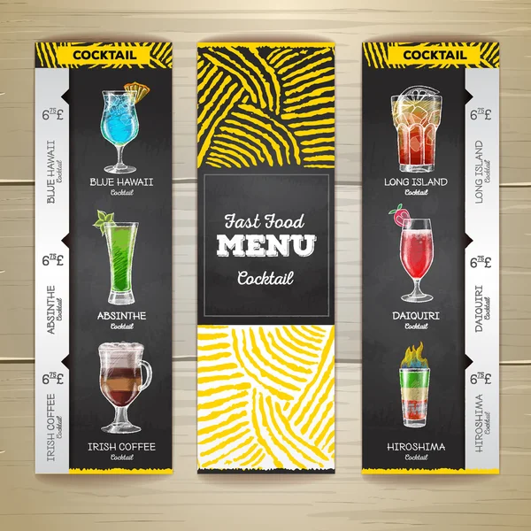 Cocktail chalk drawing design sketch. Document template. Corporative