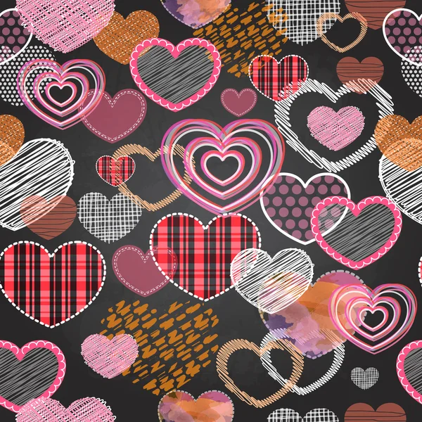 Bezešvé pattern valentine láska srdce — Stockový vektor