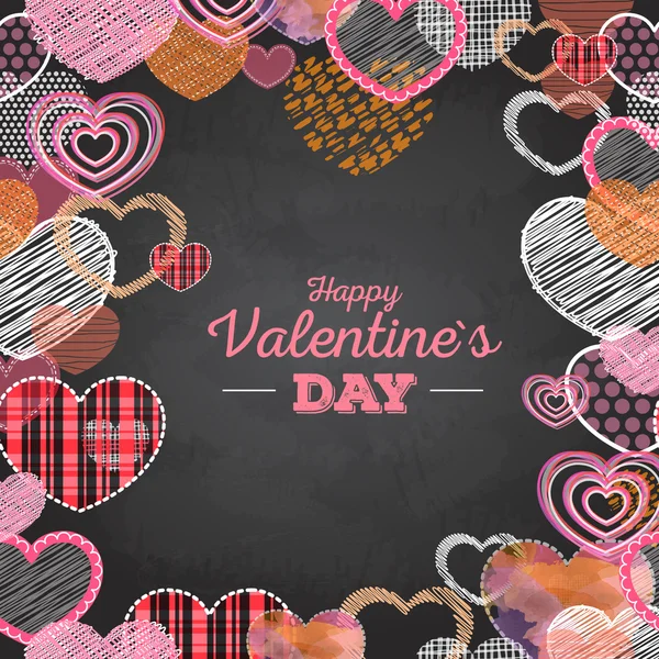 O cartão de dia de Valentim com corações de amor — Vetor de Stock