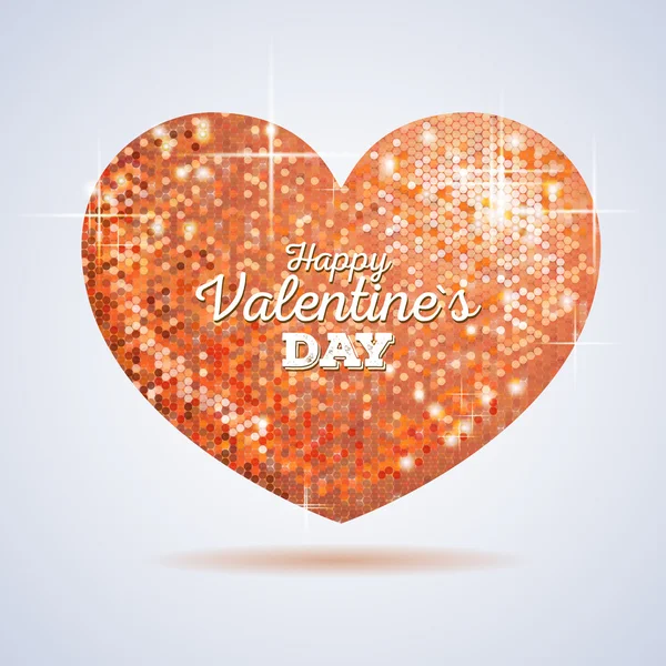 Valentin szikrázó arany szerelem szív — Stock Vector