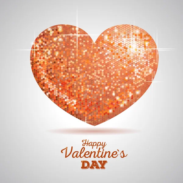 Valentine jiskru zlatou lásku srdce — Stockový vektor
