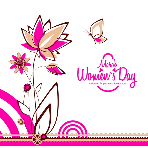 Tarjeta de felicitación del 8 de marzo. Fondo para el Día de la Mujer — Archivo Imágenes Vectoriales