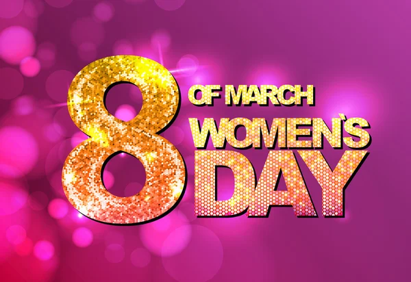 8. mars, gratulasjonskort. Bakgrunn for Womans Day – stockvektor