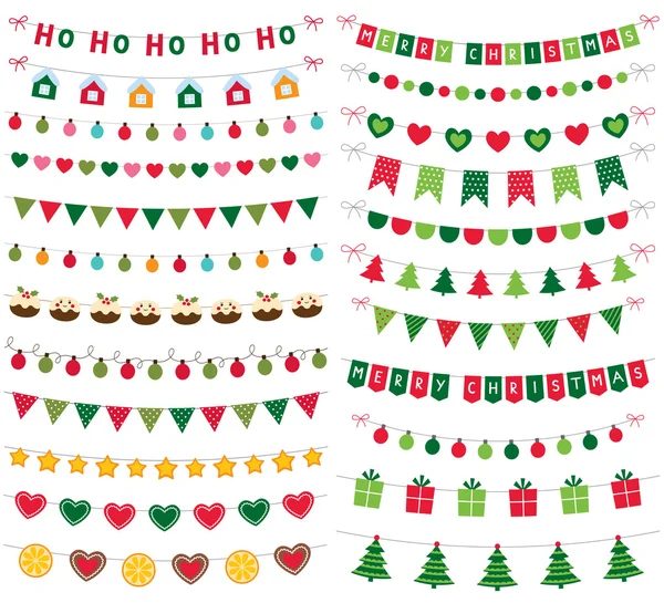 Christmas banners, kransar och dekoration Stockvektor