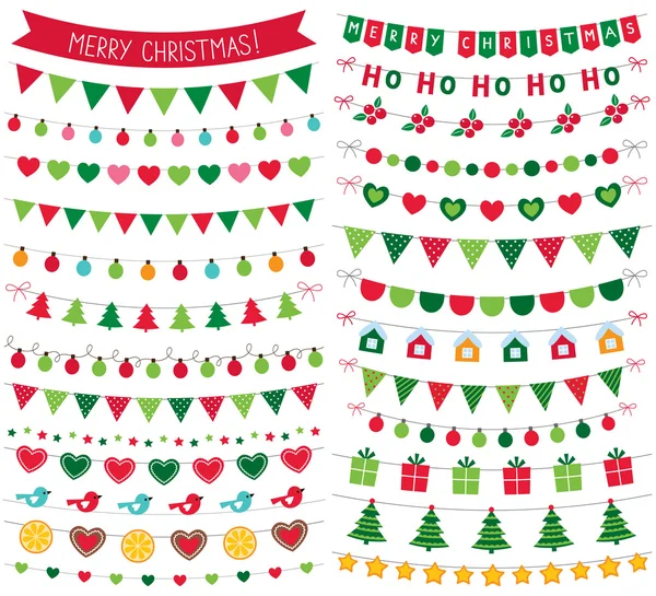 Christmas decoration, isolated elements set — Stock Vector