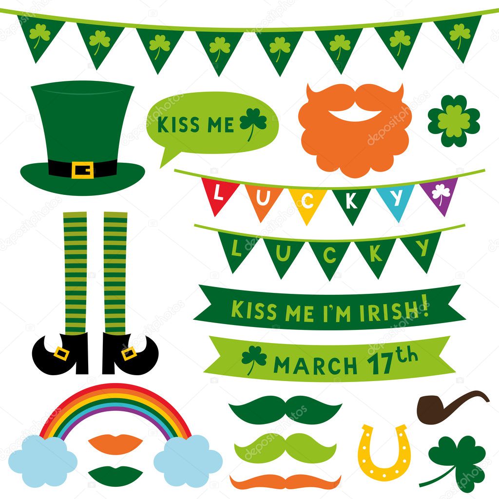 St. Patrick's Day design elements set