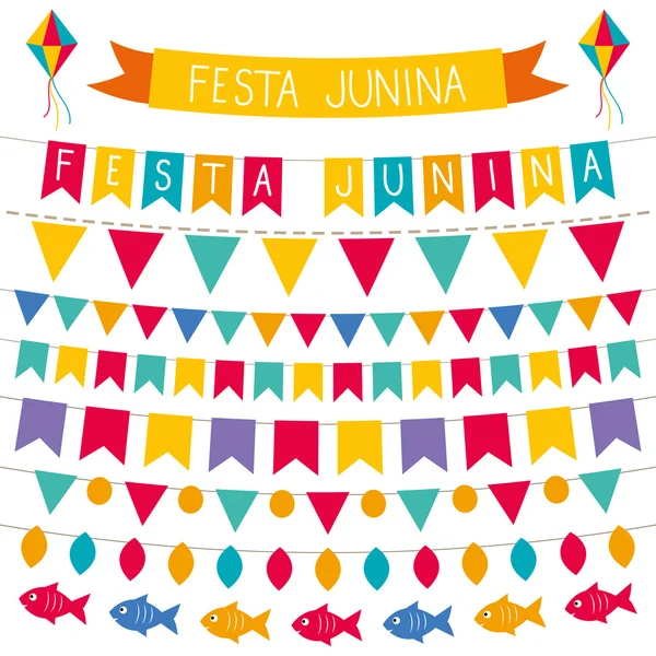 Conjunto de decoração festa junina —  Vetores de Stock