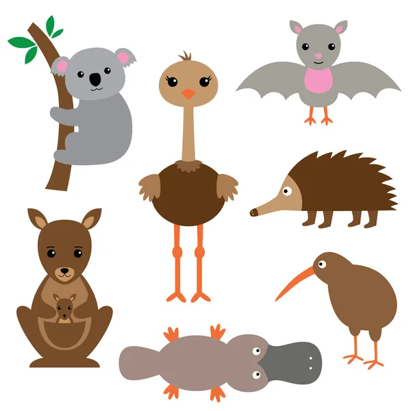 Australian animals set — Stock Vector