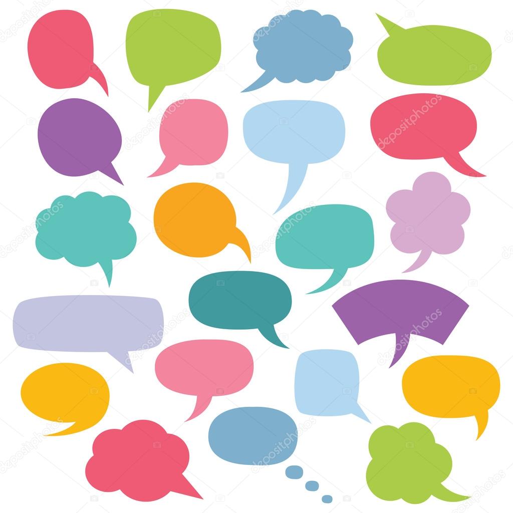 Colorful speech bubbles set