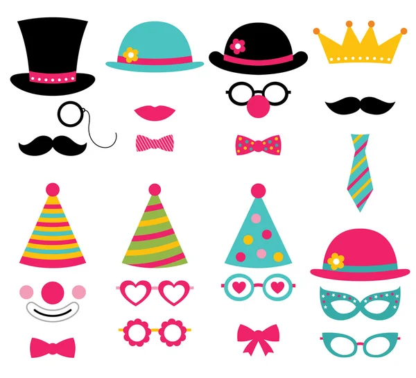 Birthday party photo booth props Royalty Free Stock Illustrations