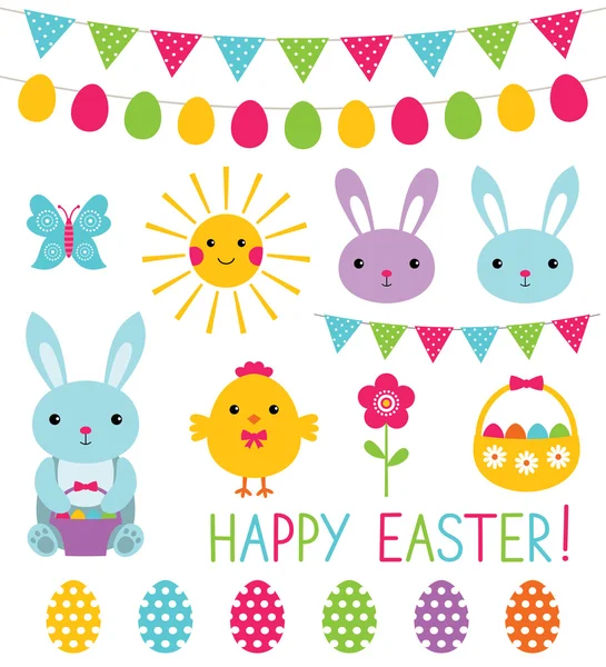 Easter elements collection — Stock Vector