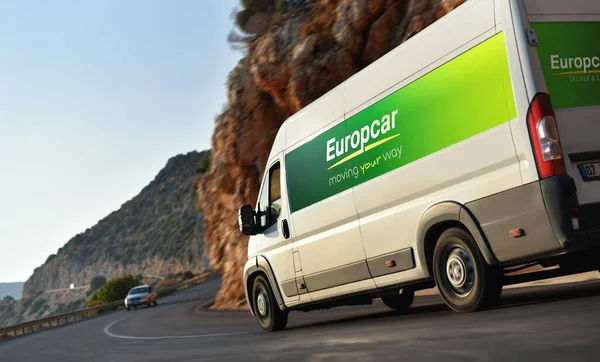 Kas Törökország Europcar Furgonja Autókölcsönző Amely Vidéken Száguld — Stock Fotó