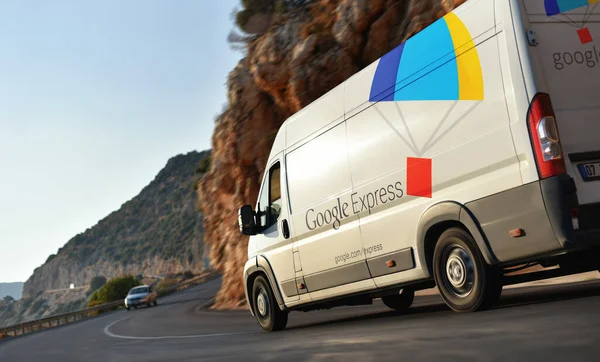 Kas Turquia Google Express Entrega Van Excesso Velocidade Por Campo — Fotografia de Stock