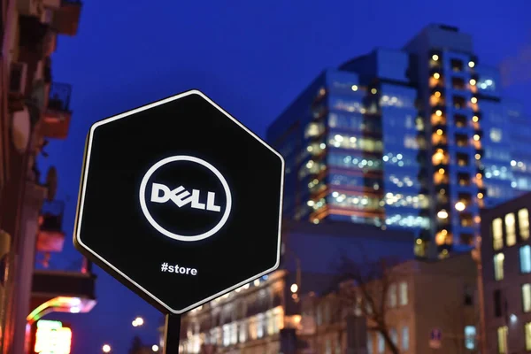 Kyjev Ukrajina Znamení Dell — Stock fotografie