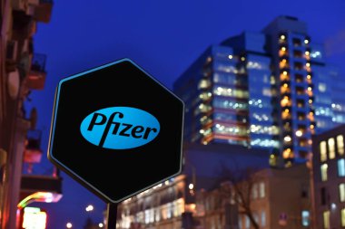 Kiev / Ukrayna - 01.22.18: Pfizer İşareti