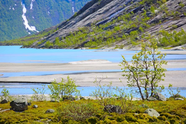 Norveç yatay, buzul Nehri — Stok fotoğraf