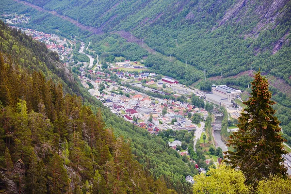 Pohled přes Rjukan, Norsko — Stock fotografie