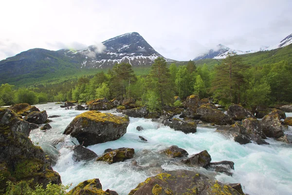 Rio Glacial, Noruega — Fotografia de Stock