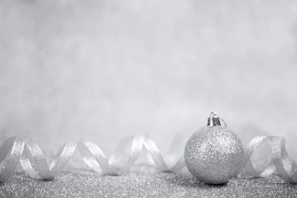 Silver Christmas ball — Stockfoto