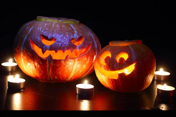 Abóbora de Halloween em preto — Fotografia de Stock