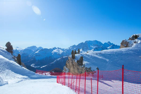 Dolomitler Dolomiti Talya Kışın Güzel Alp Dağları Kayak Yamacı Cortina — Stok fotoğraf