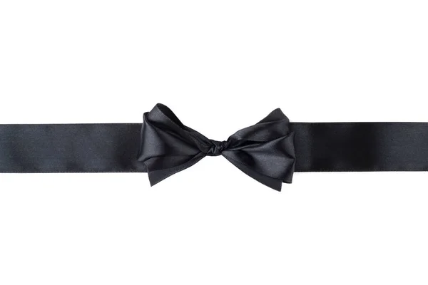 白い背景に隔離された黒いリボン弓 黒金曜日のギフト販売の概念 — ストック写真