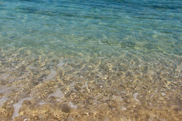 Playa Perfecta Piedra Turquesa Transparente Agua Azul Croacia Isla Brac — Foto de Stock