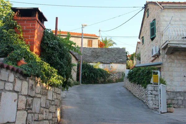 Calle Ciudad Supetar Isla Brac Croacia — Foto de Stock