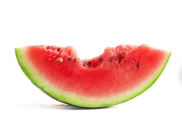 Scheibe gebissene Wassermelone — Stockfoto