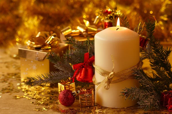 Christmas candle — Stock Photo, Image