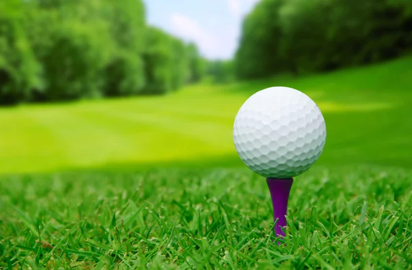 Pelota de golf en curso — Foto de Stock