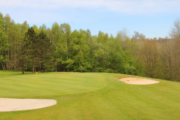 Homok bunkerek, a golfpálya — Stock Fotó