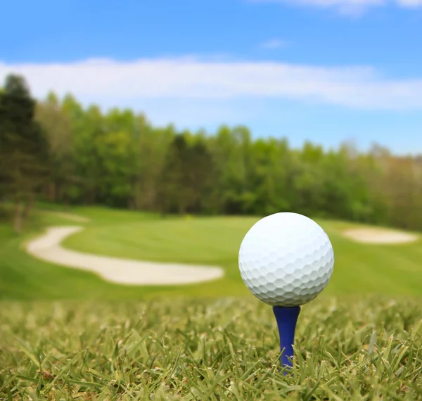 Bola de golfe no campo — Fotografia de Stock