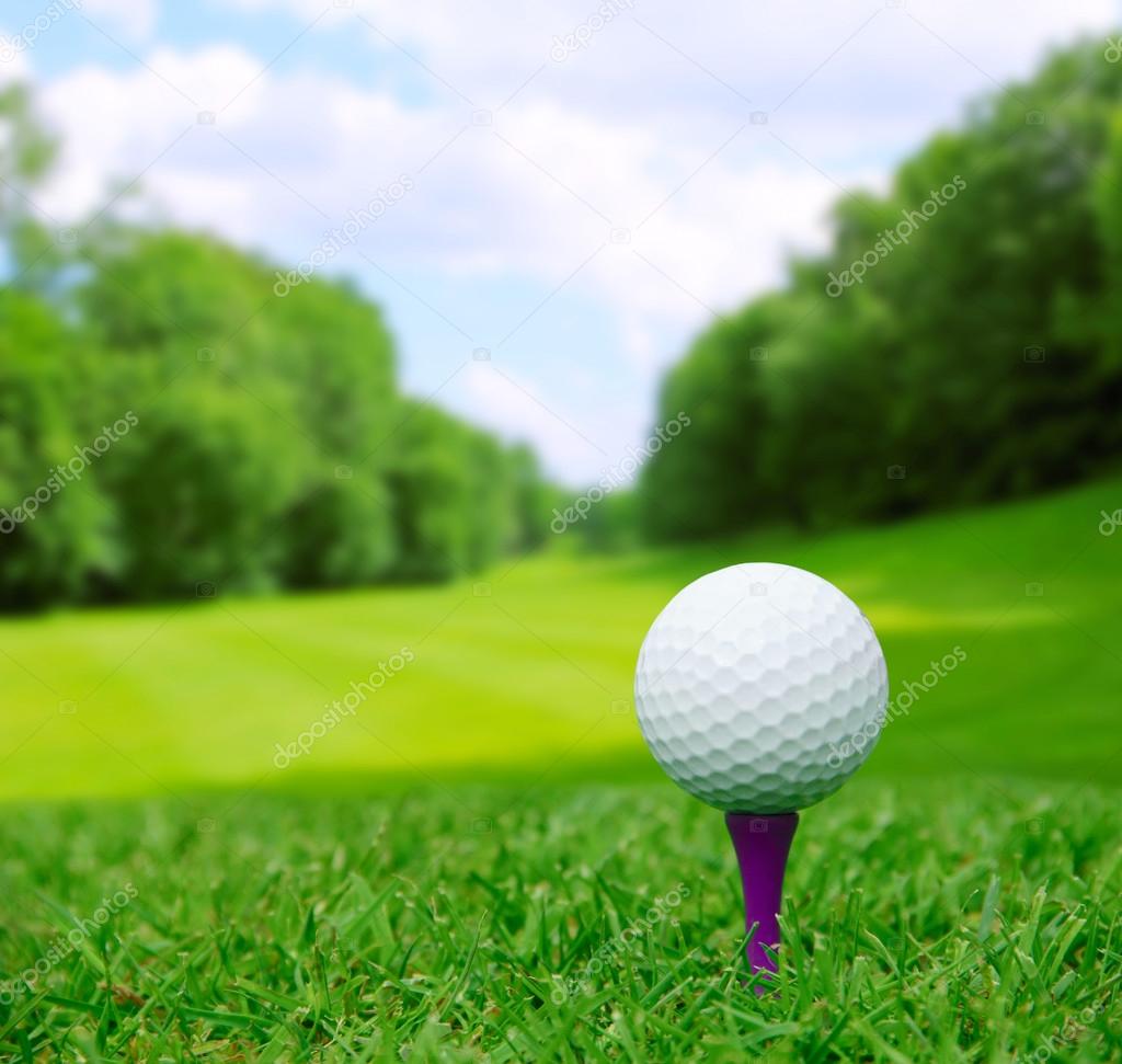 Golf ball on course