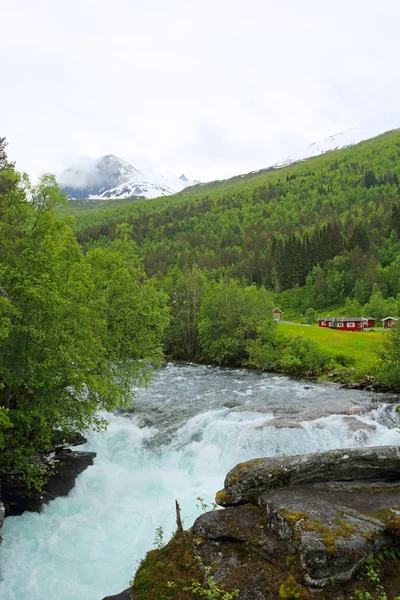 Rio Glacial, Noruega — Fotografia de Stock