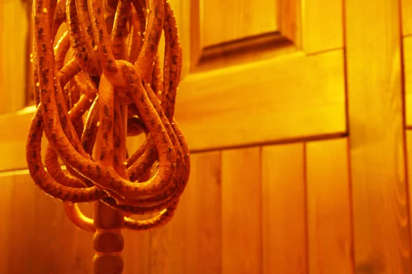 Traditional Czech snack Pretzels in restaurant — Stock Photo, Image