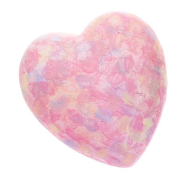 Coração rosa isolado no fundo branco, dia dos namorados — Fotografia de Stock