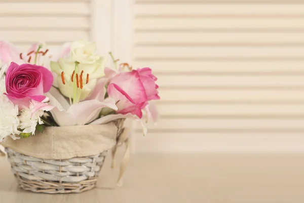 Flowers in basket — Stock Photo, Image