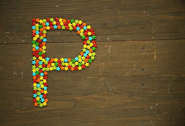 Letter P made with candy — Stock Photo, Image