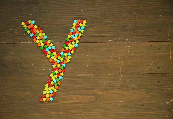 Letter Y made with candy — Stock Photo, Image