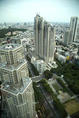 Tokyo, Japonya'da skycraper havadan görünümü