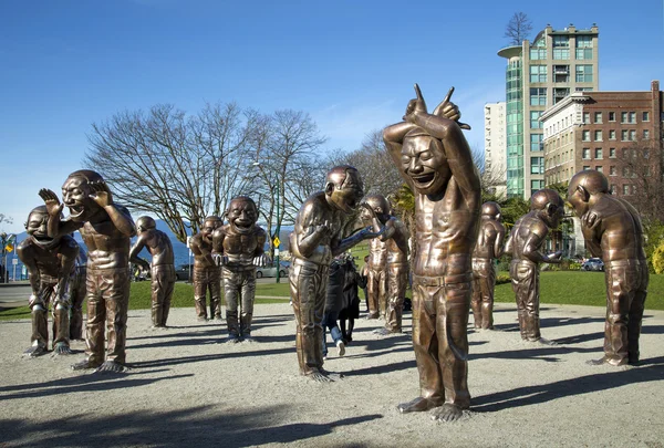 Lachende Skulptur in Vancouver — Stockfoto
